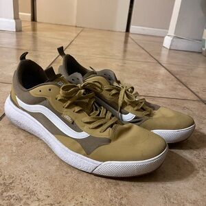 Vans Men's Olive and White Sneakers